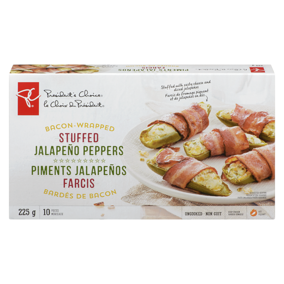 President's Choice Bacon-Wrapped Stuffed Jalapeño Peppers 225 g, $4.44/100g