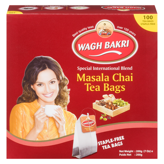 Wagh Bakri Tea, Masala Chai  Bags Special International Blend 100  Bags 200 g, $3.90/100g