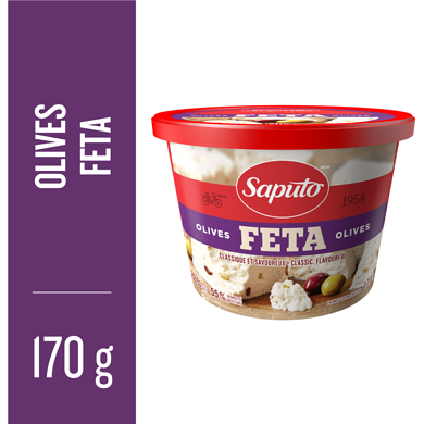 Saputo Feta Cheese with Olives 170 g, $4.12/100g
