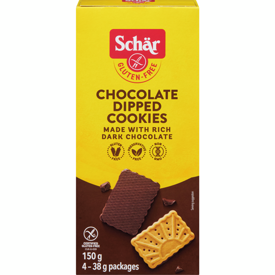 Schar Chocolaty Dipped Cookies Gluten Free 150 g, $4.99/100g