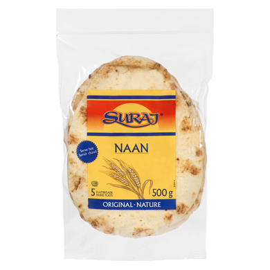 Suraj Naan Original 5 Flatbreads 500 g, $0.46/100g