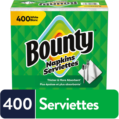 Bounty Serviettes de table, blanc, 400 unités 400 ea, 0,03 $/1ch