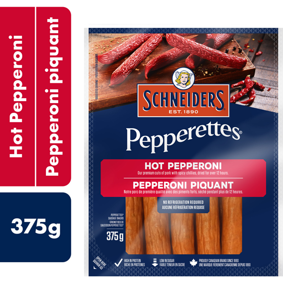 Schneiders Pepperettes Sausage Sticks, Hot Pepperoni 375 g, $2.93/100g