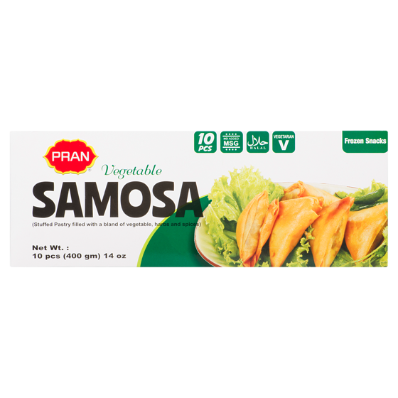 PRAN Collations de Légume Vegetable Samosa 10 Pcs 400 g 400 g, 0,62 $/100g