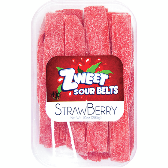 Zweet Lanières acidulées Sour Belt, fraise casher 285 g, 2,80 $/100g