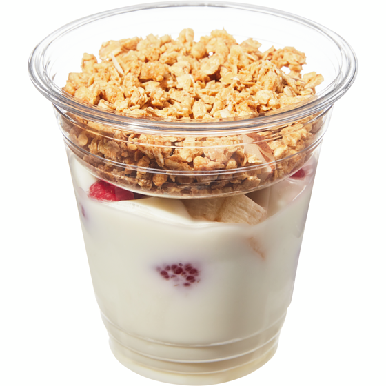 null Parfait aux framboises et bananes 247 g, 2,23 $/100g