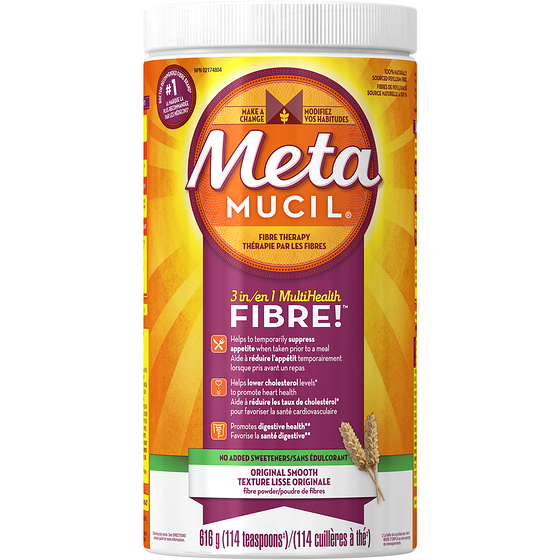 Metamucil 4 in 1 Fibre Supplement Powder, Unflavoured 616 g, $5.52/100g