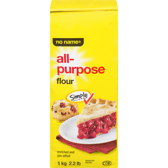 No Name All-Purpose Flour 1 kg, $0.33/100g