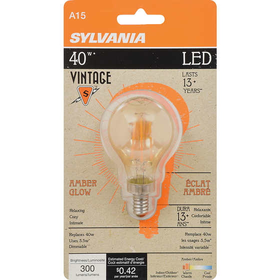 Sylvania 15000 Hour LED 4W A15 1 ea, $11.50/1ea
