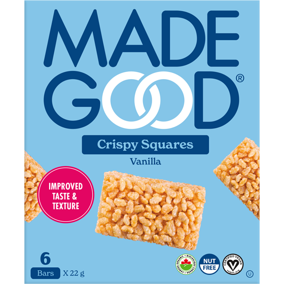 Made Good Vanilla Crispy Squares 6pk 132 g, $3.03/100g