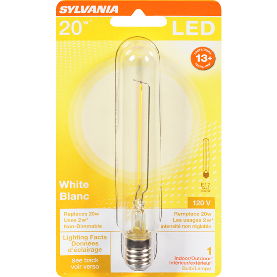 Sylvania 15000 Hour LED 2W T6 1 ea, $16.00/1ea