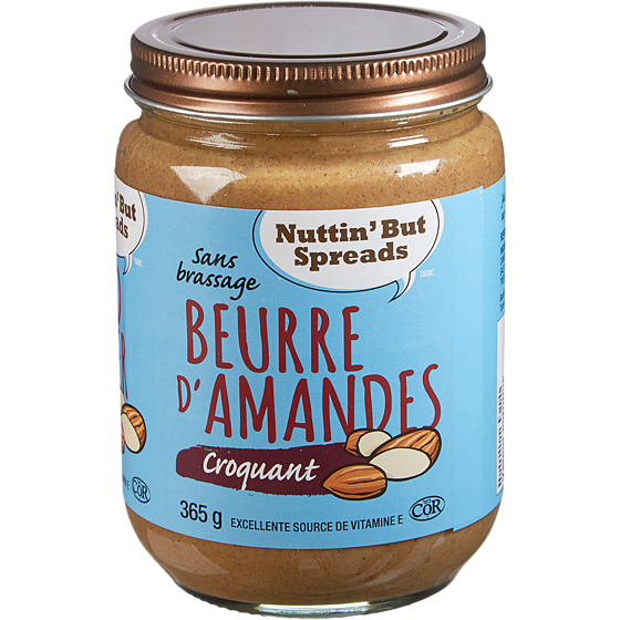null Beurre d’amandes, croquant 365 g, 2,66 $/100g