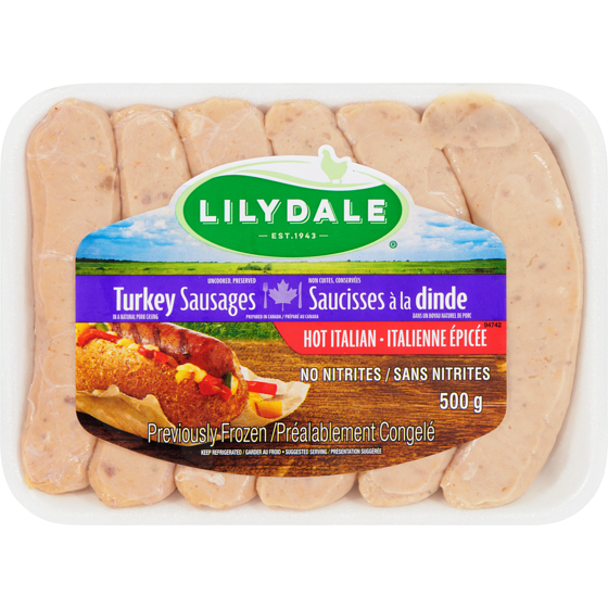 Lilydale Turkey Sausages Hot Italian 500 g, $1.60/100g