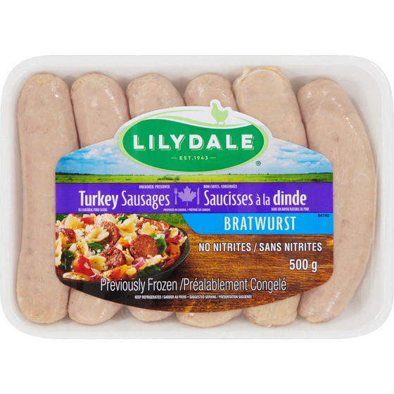 Lilydale Turkey Sausages Bratwurst 500 g, $1.60/100g