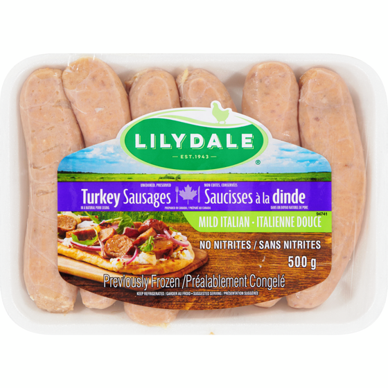 Lilydale Turkey Sausages Mild Italian 500 g, $1.60/100g