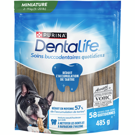 Purina DentaLife Chiens Mini Races, Gâteries pour la Dentition des Chiens 485 g, 2,27 $/100g