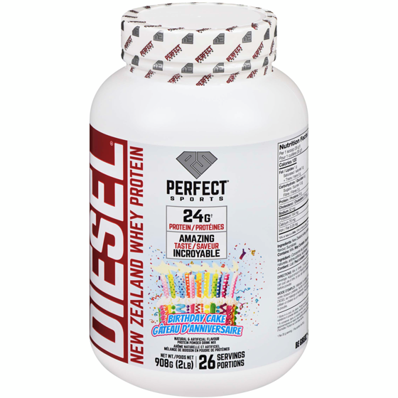 Perfect Sports Diesel New Zealand Whey Protein + Vanilla Birthday Cake Flavour 908 g, $4.62/100g