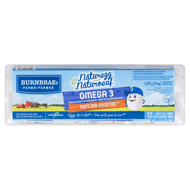 Burnbrae Farms Naturegg NestlaidOmega 3 Large Size 12 Eggs 12 ea, $6.49/1ea