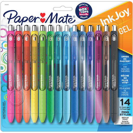 Papermate Paper Mate InkJoy Gel Pens, Medium Point, Assorted Colours, 14 Count 14x1.0 ea, $2.64/1ea
