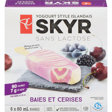 le Choix du Président Barres de yogourt style Islandais skyr aux superfruit 480 ml, 1,56 $/100ml