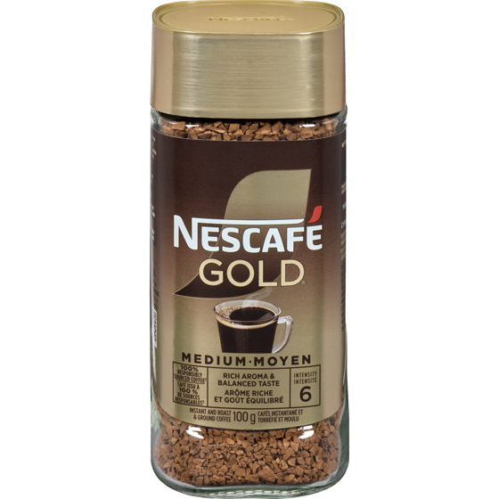Nestlé Café instantané moyen torréfié et moulu GOLD 100 g, 9,99 $/100g