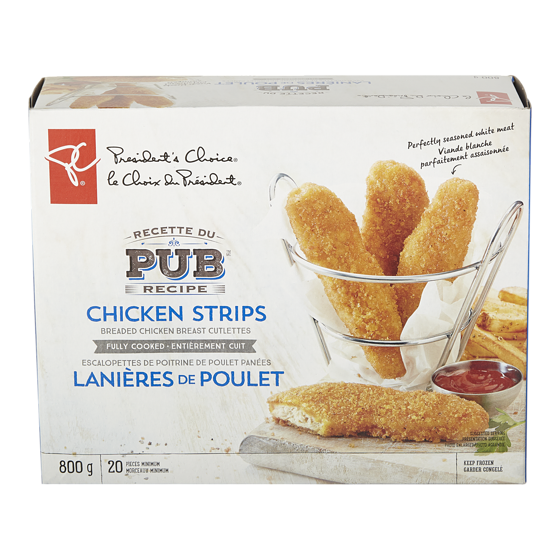 PC Pub Recipe Chicken Strips Breaded Chicken Breast Cutlettes PC.ca