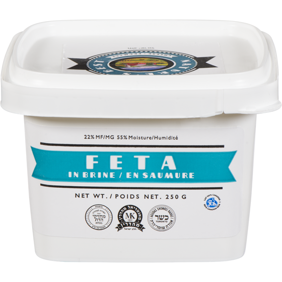 Nature's Best Kosher Cheese Feta in Brine, 22% MF 250 g, $5.60/100g
