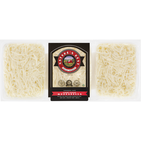 Nature's Best Kosher Sliced Cheese Shredded Light Mozzarella 22% MF 800 g, $4.37/100g