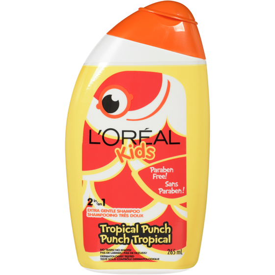 L’Oréal Shampooing très doux 2-en-1 L’Oréal Kids, Punch tropical 265 ml, 2,83 $/100ml