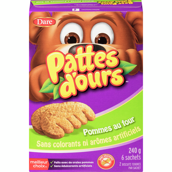 Dare Biscuits Pattes d’ours Pommes au four 240 g, 1,56 $/100g