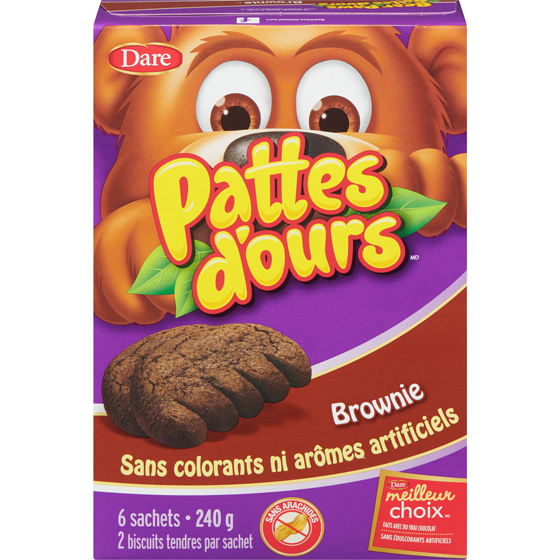 Dare Biscuits Pattes d’ours Brownie 240 g, 2,08 $/100g