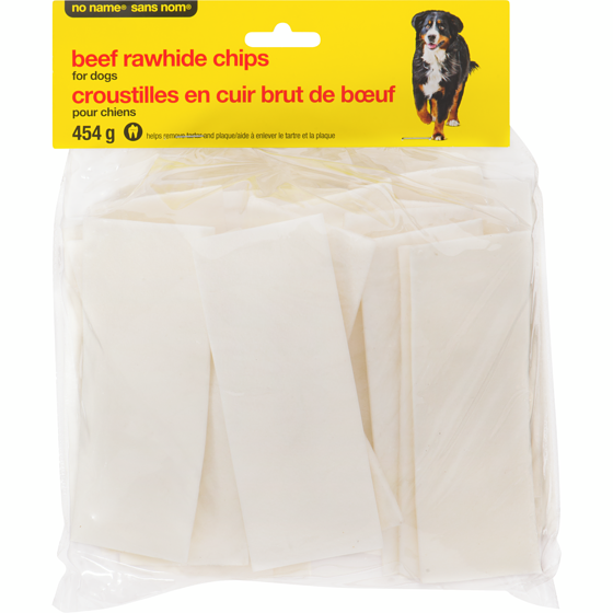 Sans Nom Croustilles en cuir brut de bœuf pour chiens 454 g, 3,74 $/100g