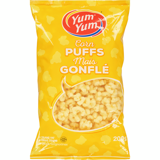 Yum Yum Snacks Corn Puffs 200 g, $2.25/100g