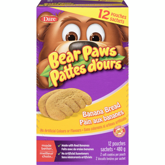 Dare Biscuits Pattes d’ours Pain aux bananes 480 g, 1,66 $/100g