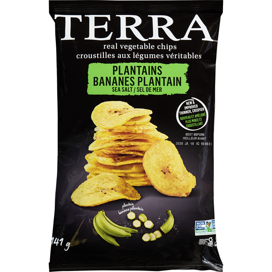 Terra Croustilles aux légumes bananes plantains sel de mer 141 g, 3,90 $/100g