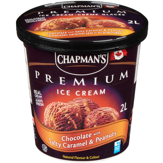 Chapmans Premium Chocolate, Salty Caramel & Peanuts Ice Cream 2 l, $0.47/100ml