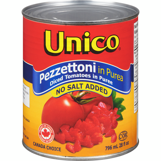 Unico Diced Tomatoes in Puree No Salt Added 796 ml, $0.21/100ml