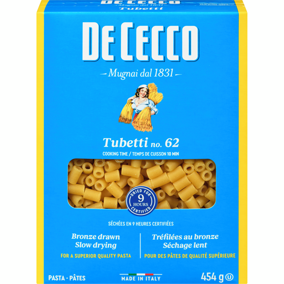 De Cecco Pasta Tubetti No. 62 454 g, $0.66/100g