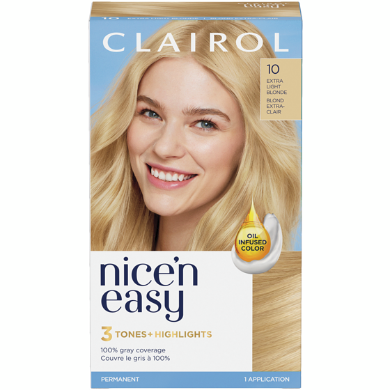 Nice N' Easy Nice'n Easy 10 Extra Light Blonde, Permanent Hair Dye, Superior Natural Looking Colour 1 ea, $9.09/1ea