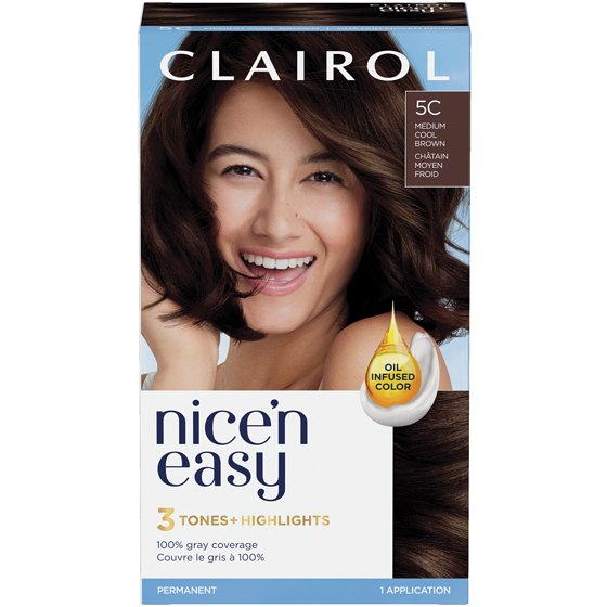 Nice N' Easy Nice'n Easy 5C Medium Cool Brown, Permanent Hair Dye, Superior Natural Looking Colour 1 ea, $8.74/1ea