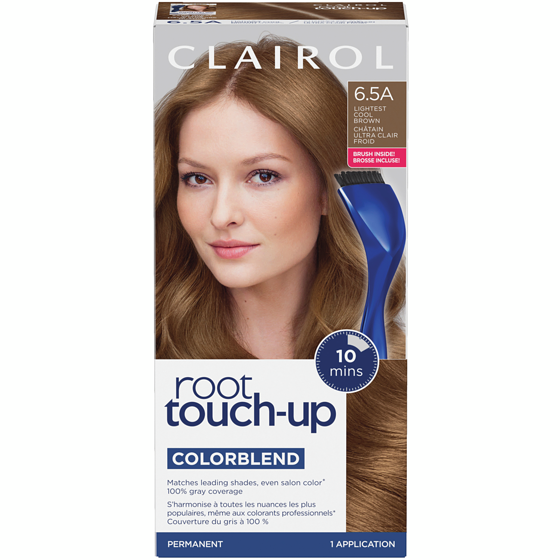 Clairol Root Touch-Up 6.5A Lightest Cool Brown, Permanent Hair Colour, Canada's #1 Root Touch Up Brand, 100% gray coverage 1 ea, $11.99/1ea