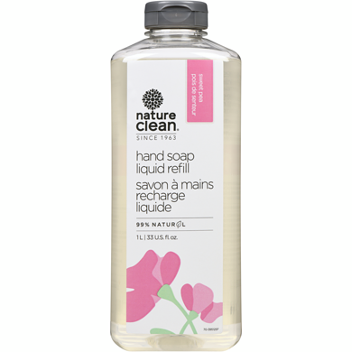 Nature Clean savon pour les mains  pois de senteu 1 l, 0,90 $/100ml