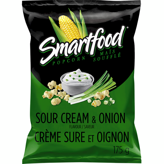 Smartfood Maïs soufflé assaisonné Saveur Crème sure et oignon 175g 175 g, 3,14 $/100g