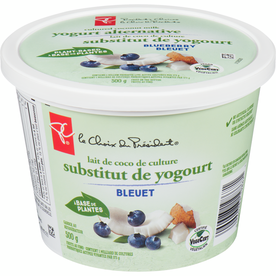 Substitut de yogourt au lait de coco de culture À base de plantesPC, bleuets