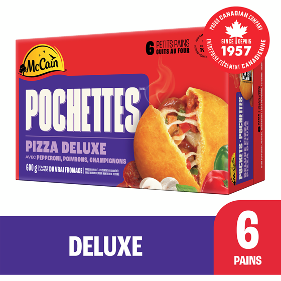 McCain Pizza Pochettesᴹᴰ Deluxe paquet de 6 600 g, 1,08 $/100g