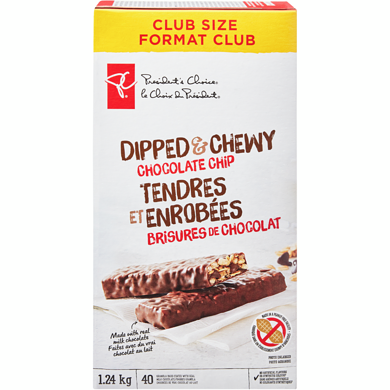 President's Choice Dipped & Chewy Chocolate Chip Granola Bars 1240 g, $1.37/100g