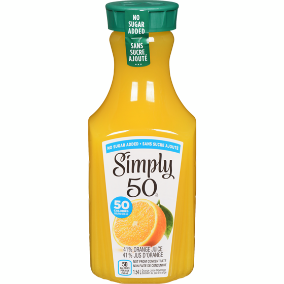Orange Juice, 50% Less Sugar