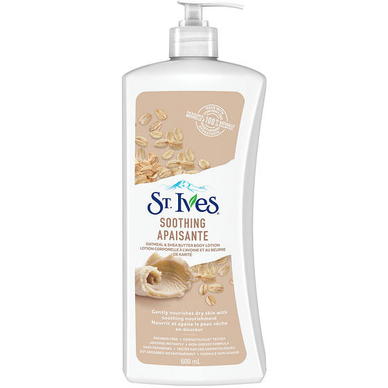 St Ives Body Lotion Oatmeal & Shea Butter 600 ml, $0.97/100ml