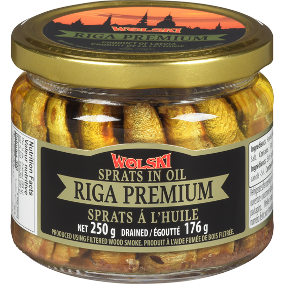 Wolski Sprats In Oil Riga Premium 250 g, $2.60/100g