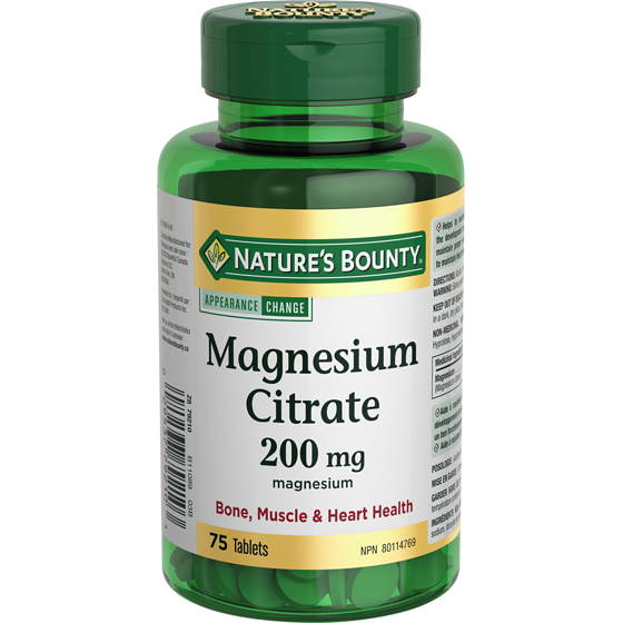 Nature's Bounty Magnesium Citrate, 200 mg, Tablets 75 ea, $0.29/1ea